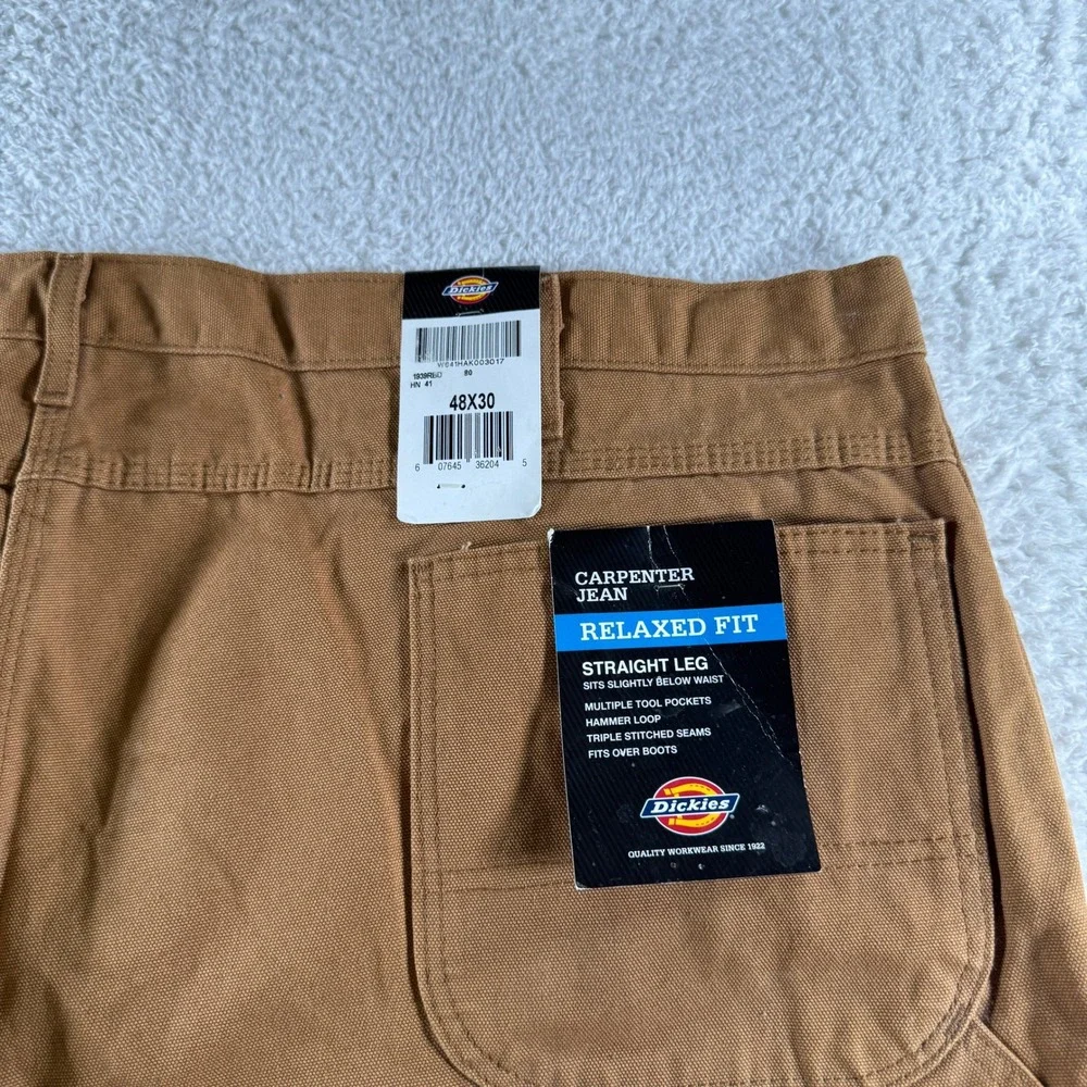 Men's 48X30 Dickies‎ Relaxed Fit Straight Leg Khaki Carpenter Khakis Pants NEW